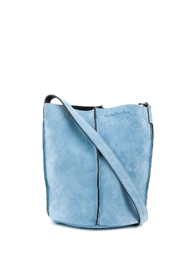 Acne Studios Suede Market Bucket Bag In Blue