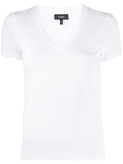 Theory V-neck T-shirt In White