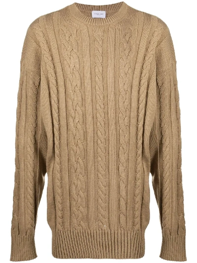 Family First Relaxed Fit Cable-knit Jumper In Neutrals