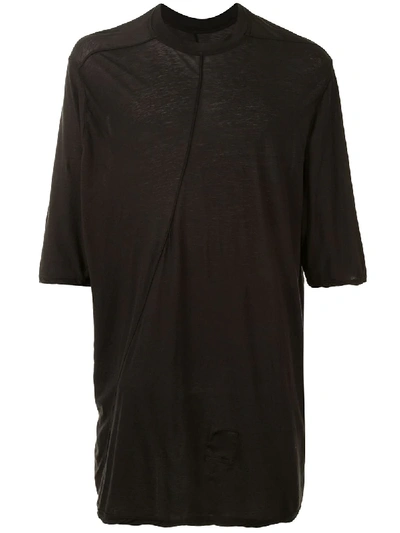 Rick Owens Drkshdw Displaced-seam Longline T-shirt In Black