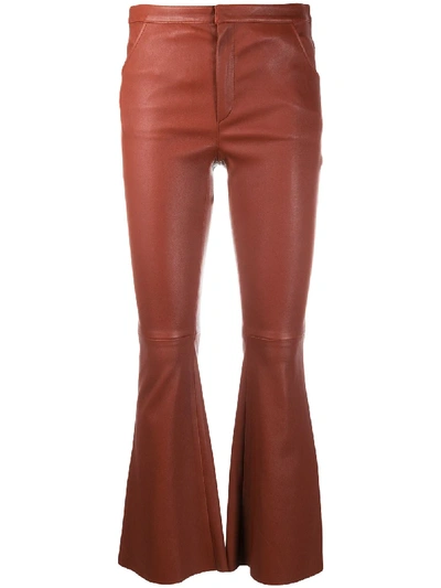 Drome Flared Cropped Trousers In Orange