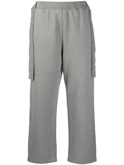 Mm6 Maison Margiela Draped Detail Cropped Track Pants In Grey