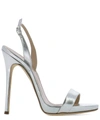 GIUSEPPE ZANOTTI GIUSEPPE ZANOTTI DESIGN WOMEN'S SILVER LEATHER SANDALS,I700047044 36