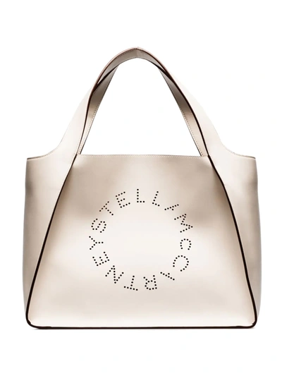 Stella Mccartney Stella Logo Eco-leather Tote In Beis Claro