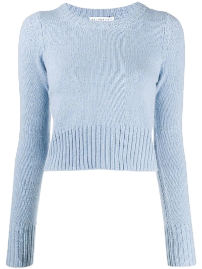 Rejina Pyo Crew-neck Cropped Sweater In Blue