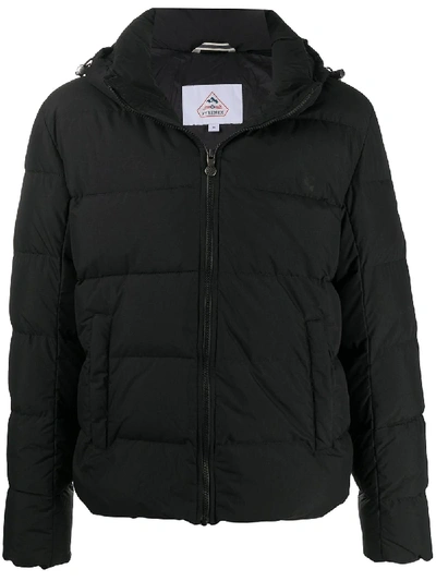 Pyrenex Quilted Hooded Down Jacket In Black