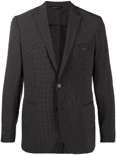 Tonello Micro-check Single-breasted Blazer In Black