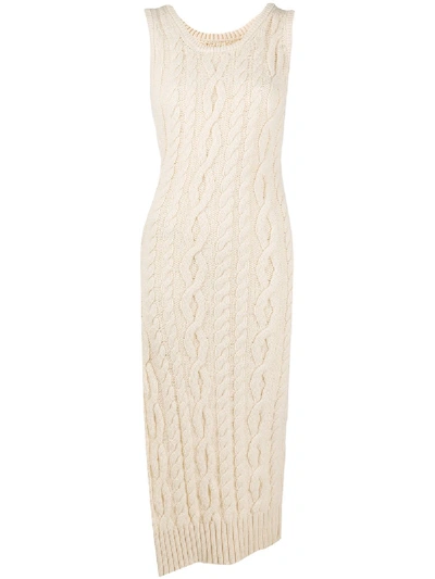 Telfar Cable Knit Dress In Neutrals