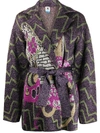 M MISSONI INTARSIA KNIT BELTED CARDIGAN