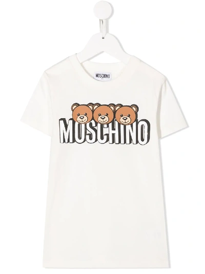 Moschino Teen Teddy Logo-print T-shirt In White