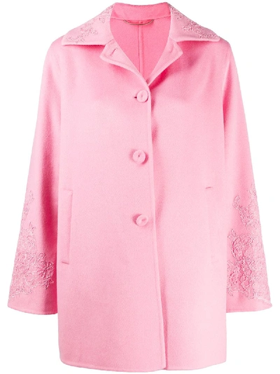 Ermanno Scervino Single-breasted Peacoat In Pink