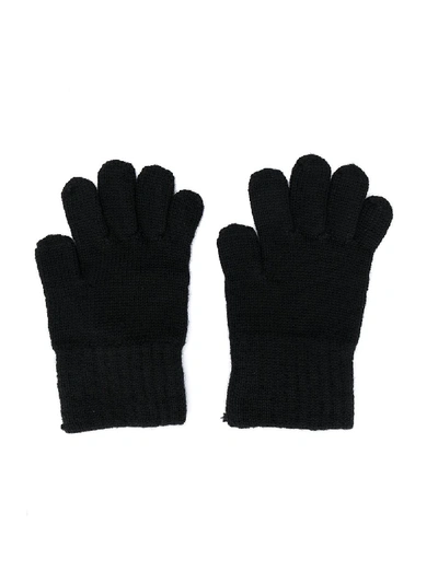 Dolce & Gabbana Kids' Logo-embroidered Knitted Gloves In Black