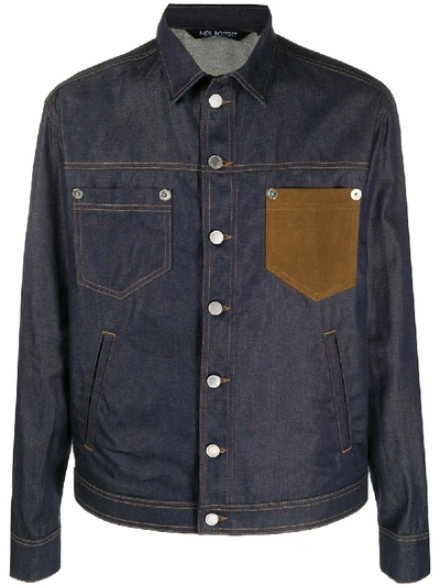 Neil Barrett Contrast-pocket Denim Jcket In Blue