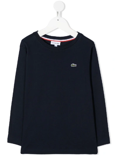 Lacoste Kids' Embroidered Logo T-shirt In Blue