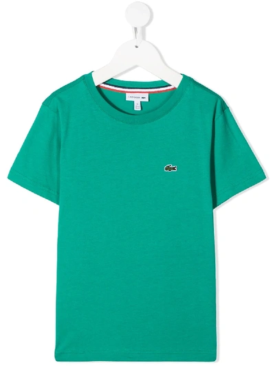 Lacoste Kids' Embroidered Logo T-shirt In Green