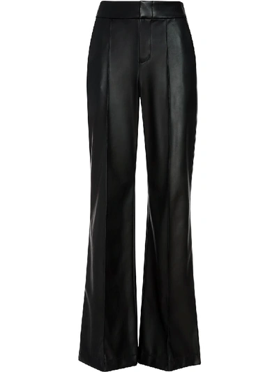 Alice And Olivia Dylan Faux Leather High Waisted Wide Leg Pants Black