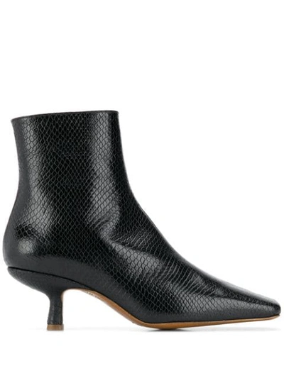 By Far Lange Leather Ankle Boots In Black