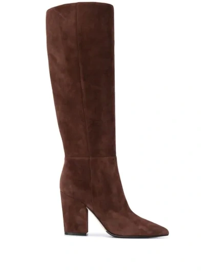 Sergio Rossi Aden Elasticated Side-panel Boots In Brown