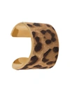 Saint Laurent Leopard-print Cuff Bracelet In Beige