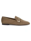 LAFAYETTE 148 Eve Square-Toe Suede Loafers