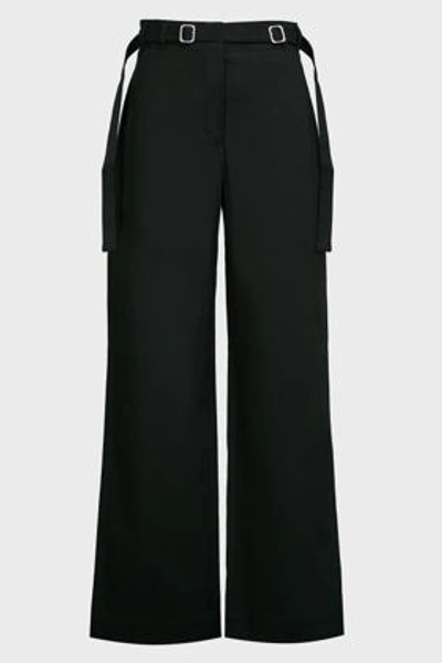 Proenza Schouler Belted Cotton-twill Trousers In Black