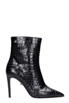 GREYMER HIGH HEELS ANKLE BOOTS IN BLACK LEATHER,11486314