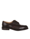 Tricker's Bourton Derby Shoes With Intricate Perforated Detailing In Espresso Burnished