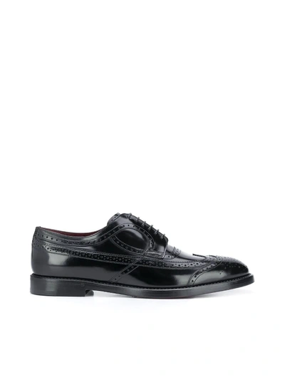 Dolce & Gabbana Leather Derby Shoes In Black