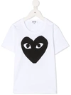 Comme Des Garçons Play White T-shirt For Kids With Logo In White