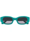 Tol Eyewear Green Oblong Oval Sunglasses In Black