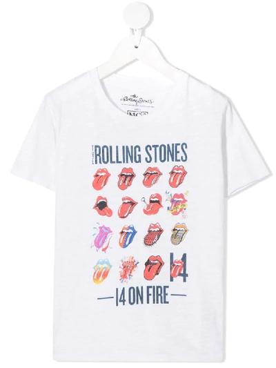 Mc2 Saint Barth Kids' Rolling Stones Print T-shirt In White