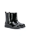 MONCLER TEEN PATENT SLIP-ON BOOTS