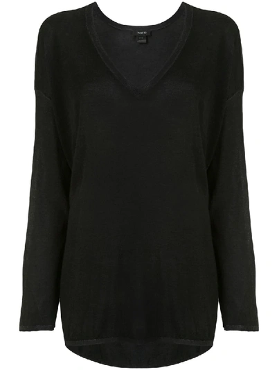 Avant Toi Oversized V-neck Jumper In Black