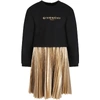 GIVENCHY BLACK AND GOLD DRESS FOR GIRL,11485001