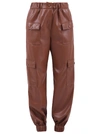 Msgm High-waisted Pocket-detail Trousers In Brown