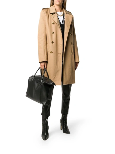 Givenchy Gold Button Trench In Beige Camel