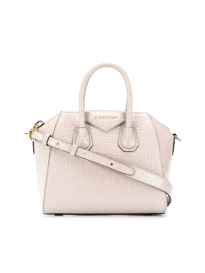 Givenchy Mini Antigona Grained Leather Bag In White