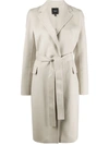 THEORY LONG-SLEEVED BELTED COAT