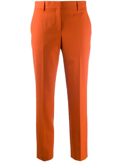 Theory Slim-fit Trousers In Orange