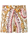 Moschino Rope And Chain-print Shorts In Pink