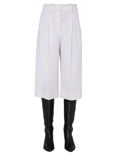 Brunello Cucinelli Virgin Wool Bermuda Shorts In White
