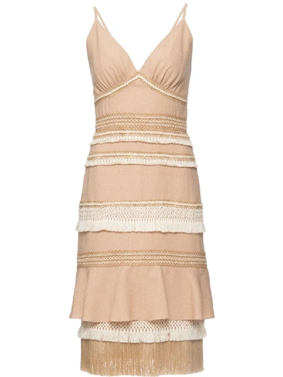 Patbo Tiered Lace Dress In Neutrals