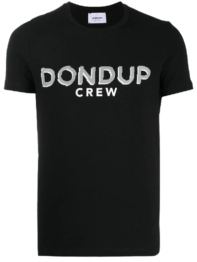 Dondup Crew Neck Logo Print T-shirt In Blue