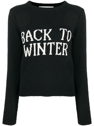 Alberta Ferretti Back To Winter Slim Sweater In Black