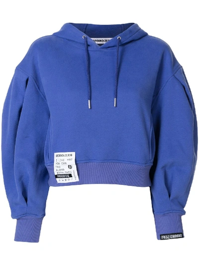 Ground Zero Long-sleeved Logo Patch Hoodie In Blue