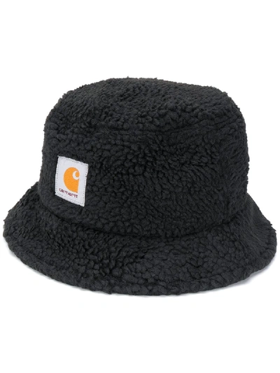 Carhartt Shearling Bucket Hat In Black