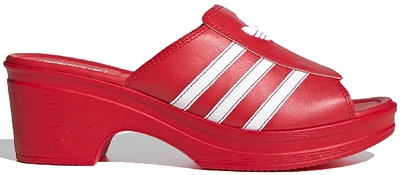 Pre-owned Adidas Originals Adidas Trefoil Mules Lotta Volkova Red (women's) In Red/red/cloud White