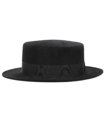 Saint Laurent Rabbit-felt Hat In Black
