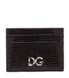 DOLCE & GABBANA DG EMBOSSED LEATHER CARD HOLDER,P00480468