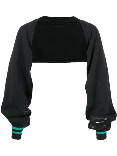 Ader Error Cropped Knit Bolero Cardigan In Black